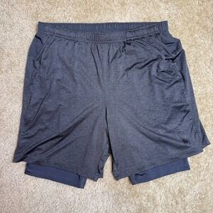 Spyder Active Shorts Mens M Gray 2-in-1 Lined Running Compression ProWEB